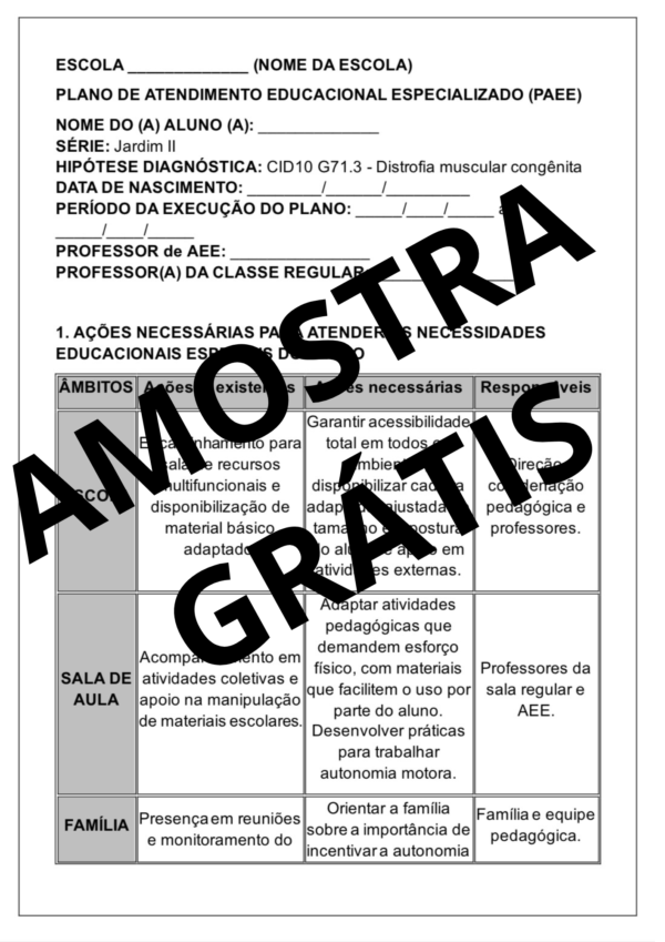 PLANOS DE ATENDIMENTO EDUCACIONAL ESPECIALIZADO (PAEE) - EDUCAÇÃO ESPECIAL E SALA DE RECURSO - EDUCAÇÃO INFANTIL - Image 2