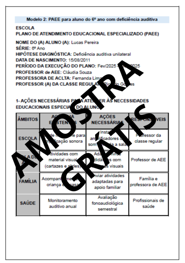 PLANOS DE ATENDIMENTO EDUCACIONAL ESPECIALIZADO (PAEE) - EDUCAÇÃO ESPECIAL E SALA DE RECURSO - FUNDAMENTAL 2 - Image 2