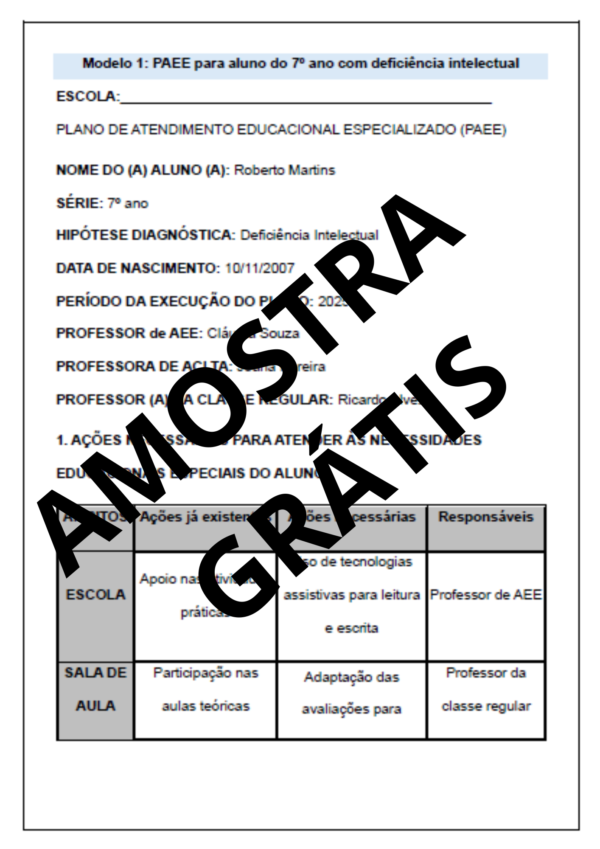 PLANOS DE ATENDIMENTO EDUCACIONAL ESPECIALIZADO (PAEE) - EDUCAÇÃO ESPECIAL E SALA DE RECURSO - FUNDAMENTAL 2 - Image 3