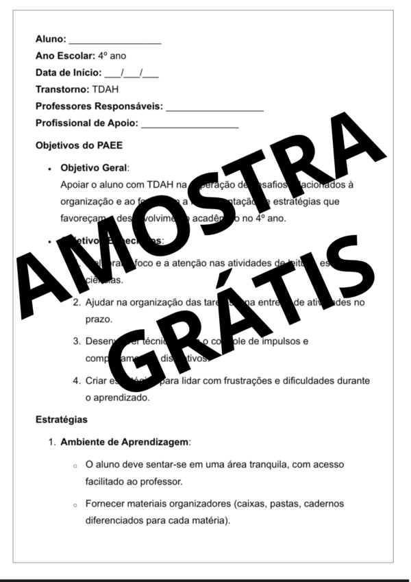 PLANOS DE ATENDIMENTO EDUCACIONAL ESPECIALIZADO (PAEE) - EDUCAÇÃO ESPECIAL E SALA DE RECURSO - ENSINO FUNDAMENTAL 1 - Image 5