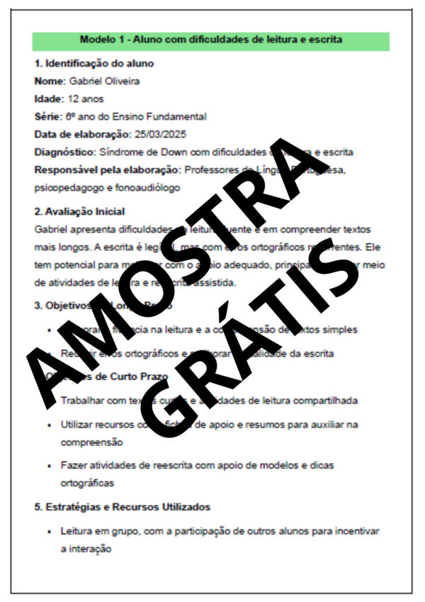 PLANO EDUCACIONAL INDIVIDUALIZADO ( PEI) - EDUCAÇÃO ESPECIAL E SALA DE RECURSO - FUNDAMENTAL 2 - 2025 - Image 4