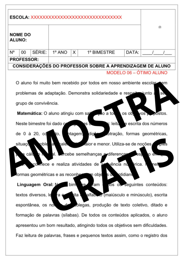 RELATÓRIOS DE DESENVOLVIMENTO 2024 - 1º ANO ENSINO FUNDAMENTAL - *1º BIMESTRE/TRIMESTRE* - Image 2