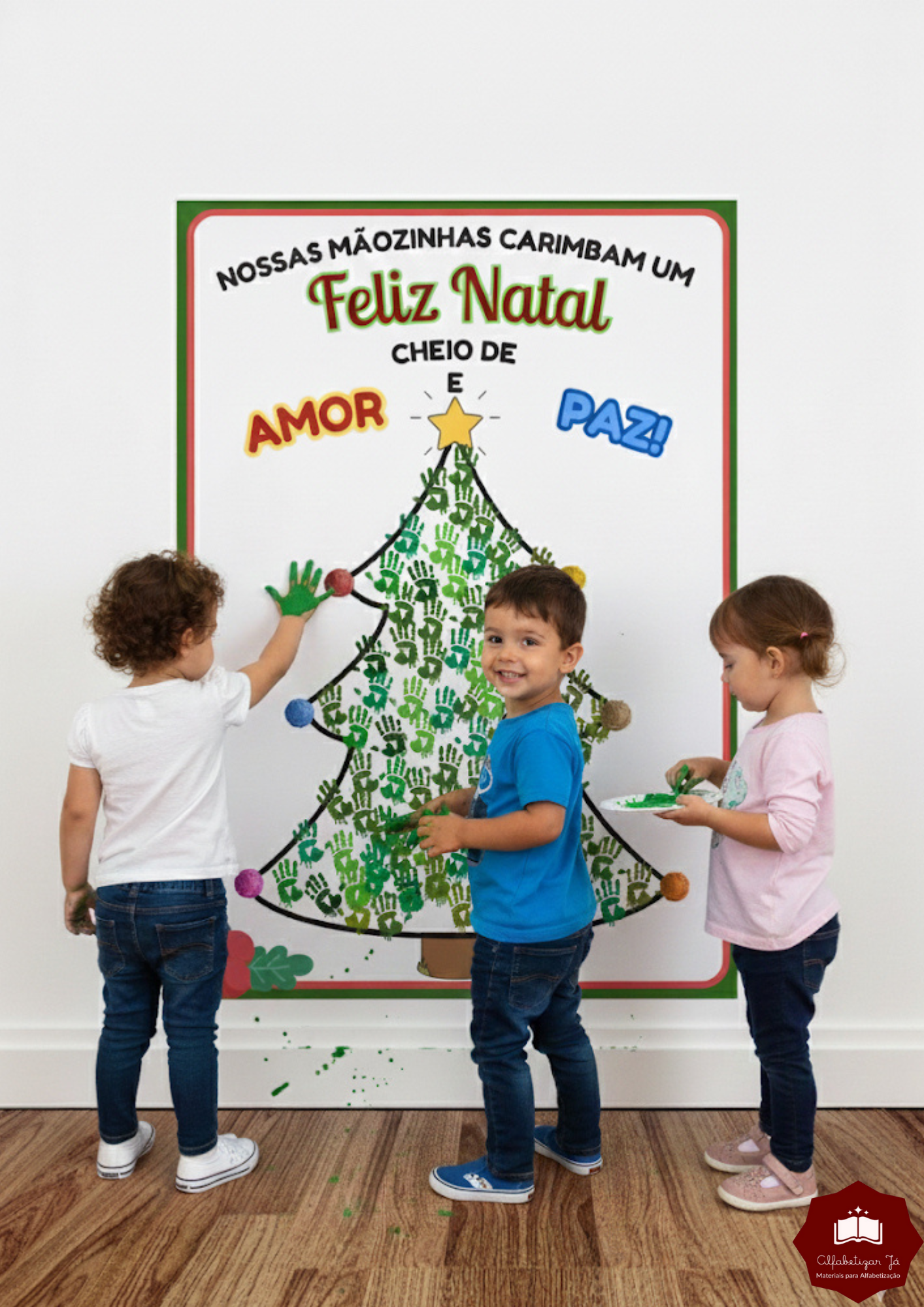 🎄✨ PAINEL COLABORATIVO DE NATAL PARA CARIMBAR MÃOZINHAS! ✨🎄 A ATIVIDADE MAIS LINDA, DIVERTIDA E EMOCIONANTE PARA A SUA TURMA! 🖐💚